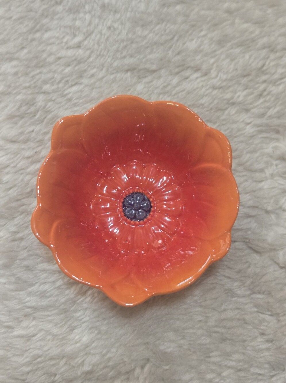 Grasslands Road Orange Flower Cottagecore Electic Floral Trinket Bowl Dish